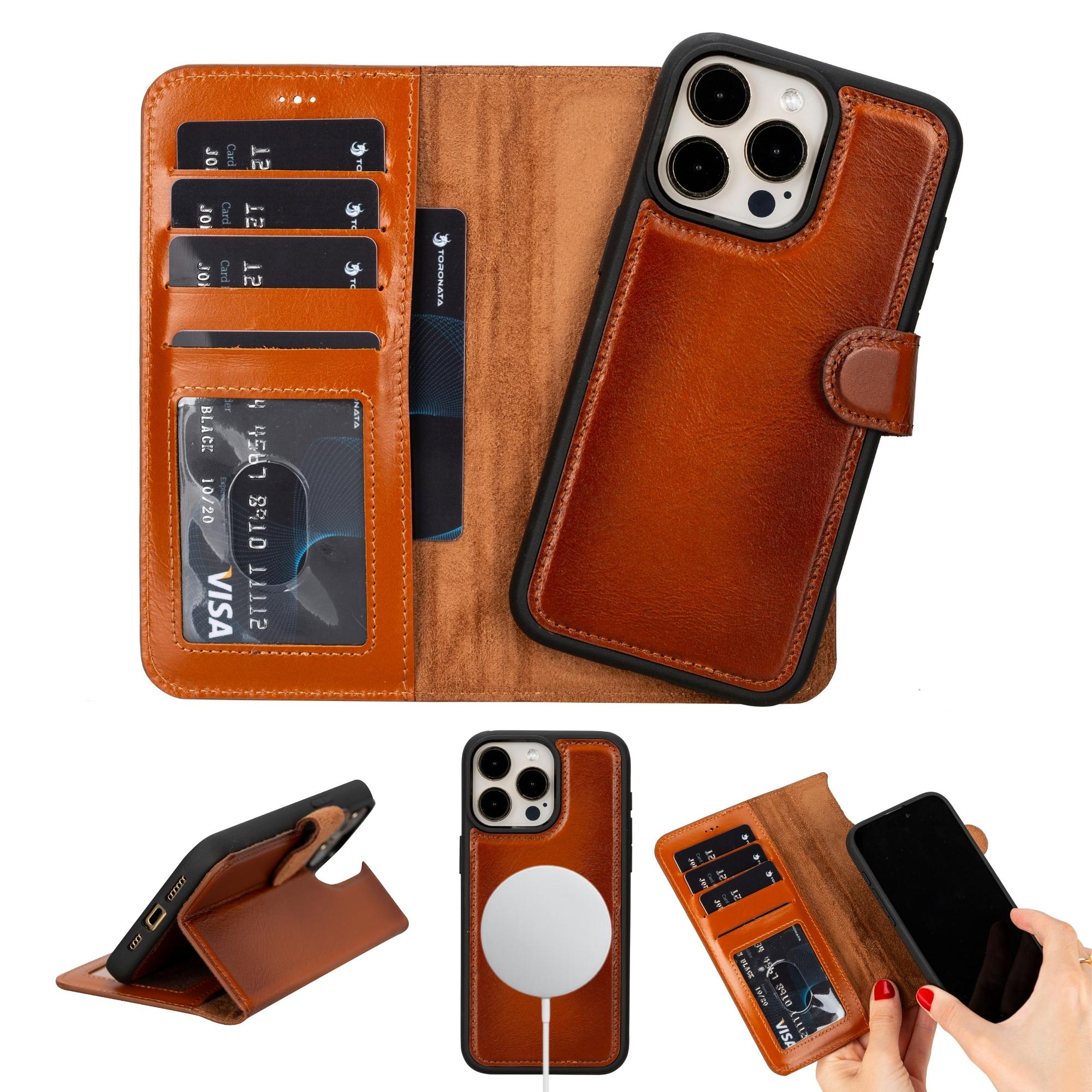 Iphone leather wallet deals case