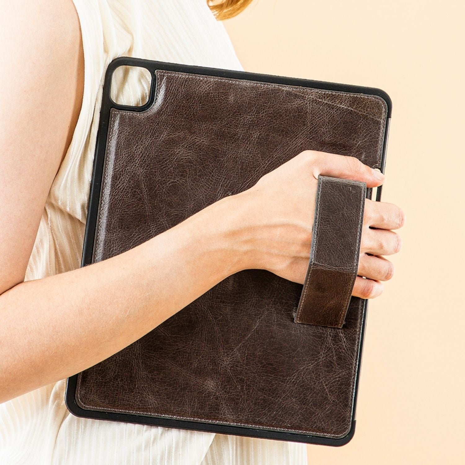 Cocones  Mini Folio, wool and leather case for iPad Mini, Kindle - smokey  grey / tan