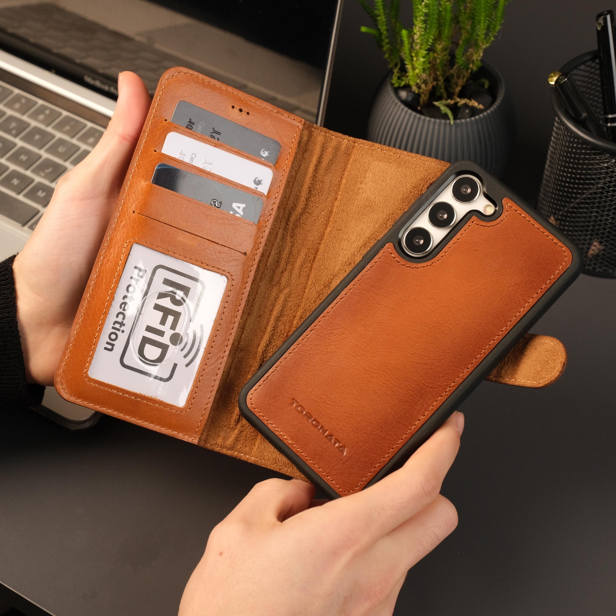 Leather Samsung Galaxy S25 Plus Wallet Case | Buffalo ( Pre - Sale ) - Tan - TORONATA