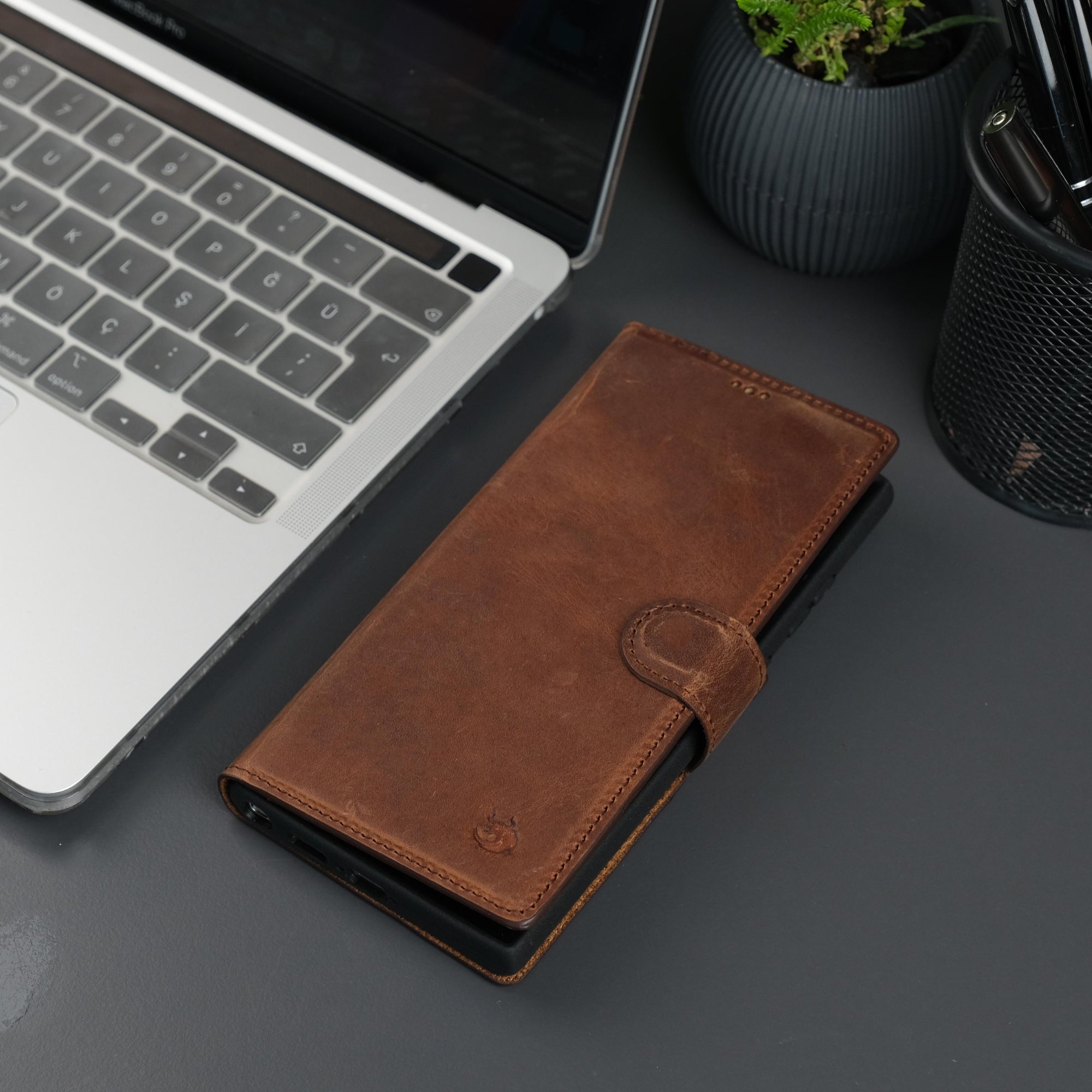 Leather Samsung Galaxy S25 Ultra Wallet Case | Buffalo ( Pre - Sale ) - Antic Brown - TORONATA