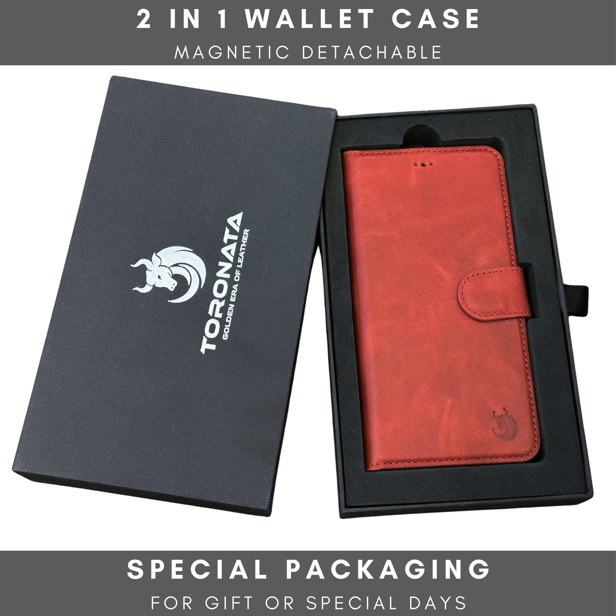Vegas iPhone 15 Plus Wallet Case | MagSafe-Red---TORONATA