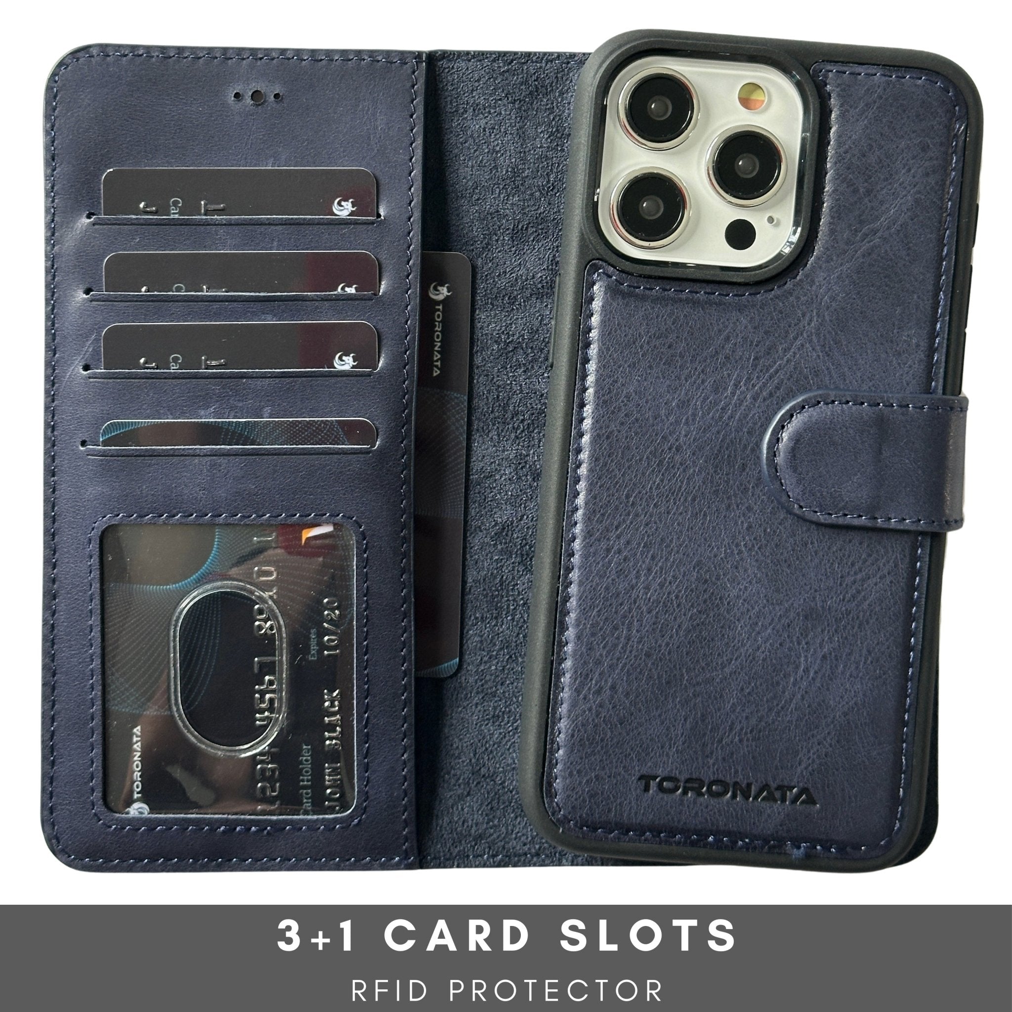 Vegas iPhone 15 Pro Max Wallet Case | MagSafe-Dark Blue---TORONATA