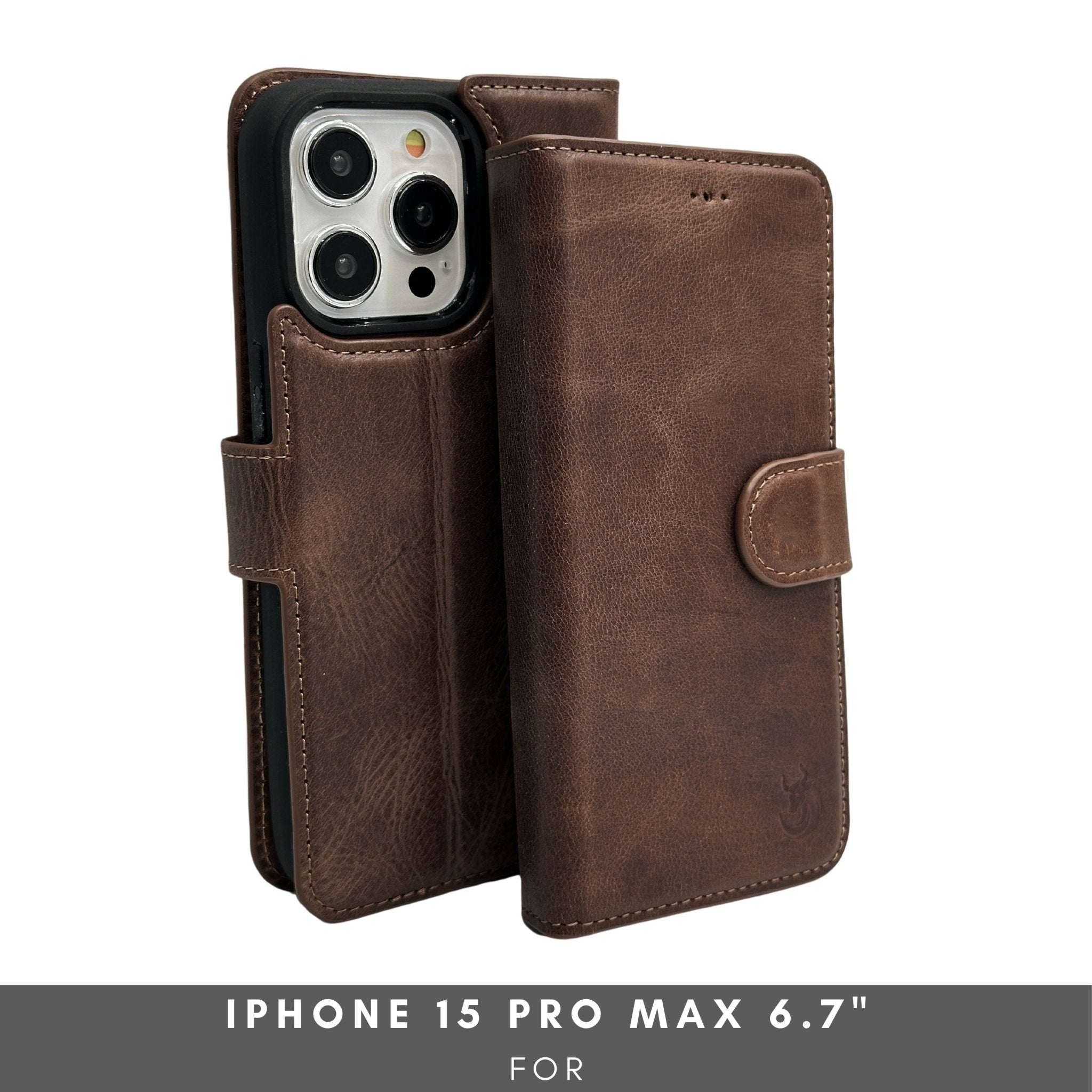 Vegas iPhone 15 Pro Max Wallet Case | MagSafe-Dark Brown---TORONATA