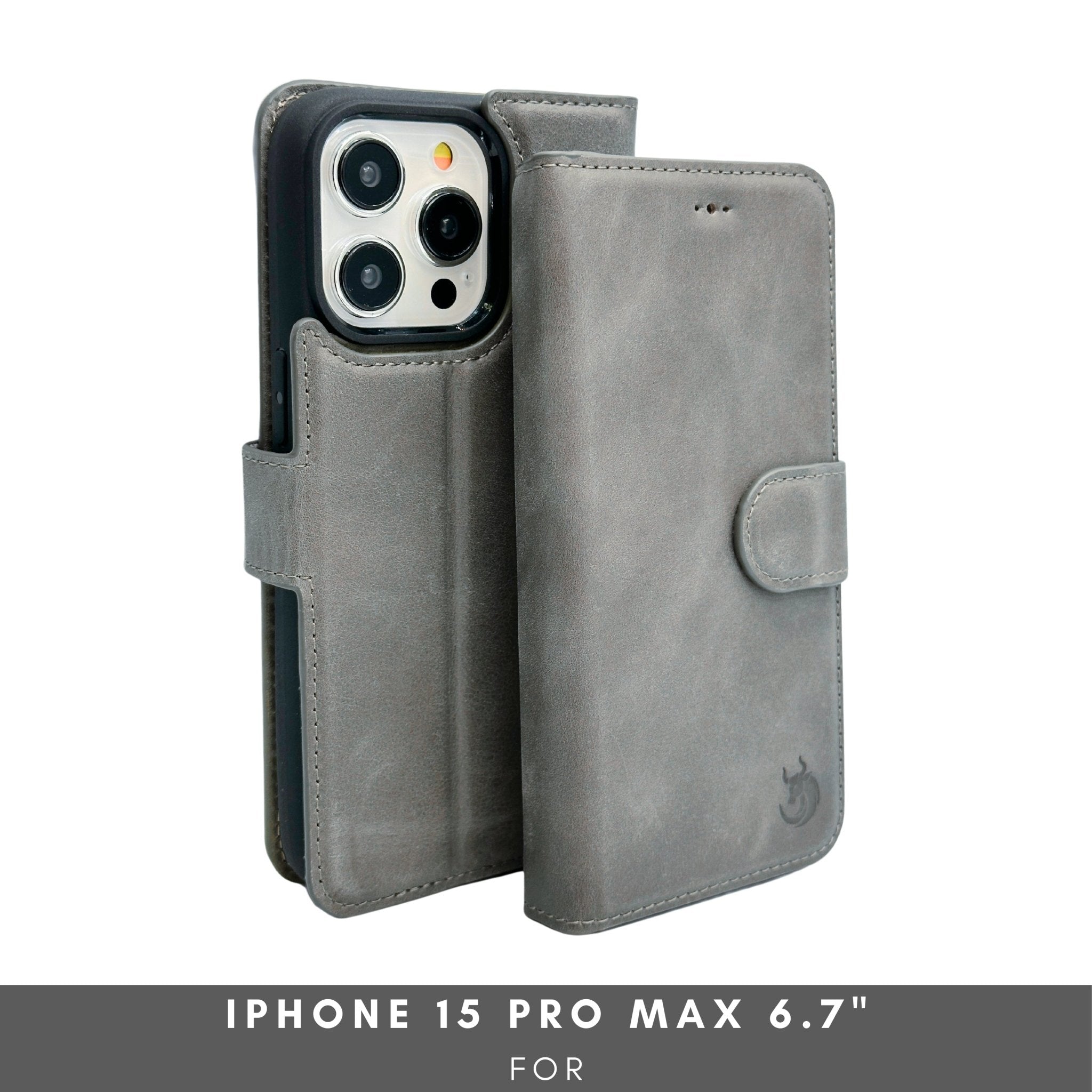 Vegas iPhone 15 Pro Max Wallet Case | MagSafe-Grey---TORONATA