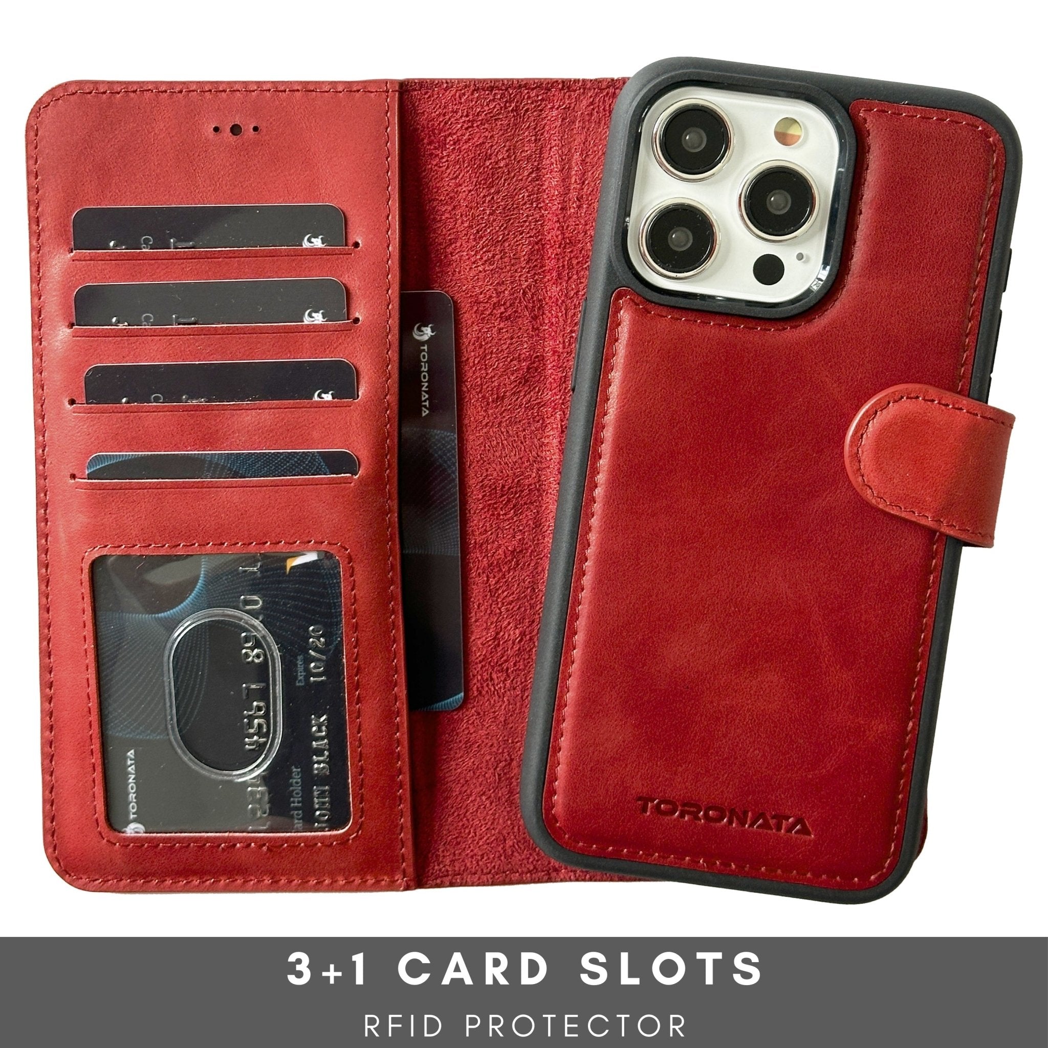 Vegas iPhone 15 Pro Wallet Case | MagSafe-Red---TORONATA