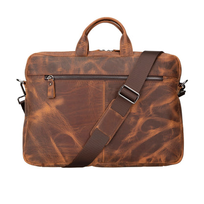 afton macbook leather sleeve and bag - 14 ınches - antic brown - toronata