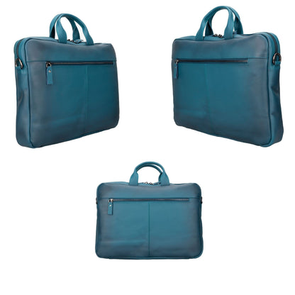 n macbook leather sleeve and bag - 14 ınches - blue - toronata