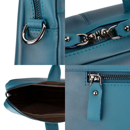 n macbook leather sleeve and bag - 14 ınches - blue - toronata