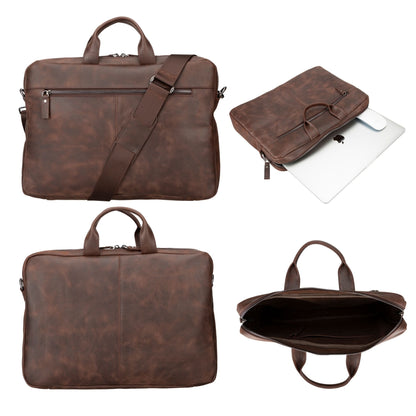 n macbook leather sleeve and bag - 14 ınches - dark brown - toronata