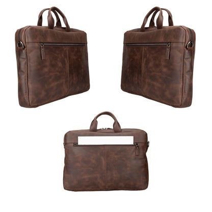 n macbook leather sleeve and bag - 14 ınches - dark brown - toronata