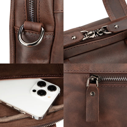 n macbook leather sleeve and bag - 14 ınches - dark brown - toronata