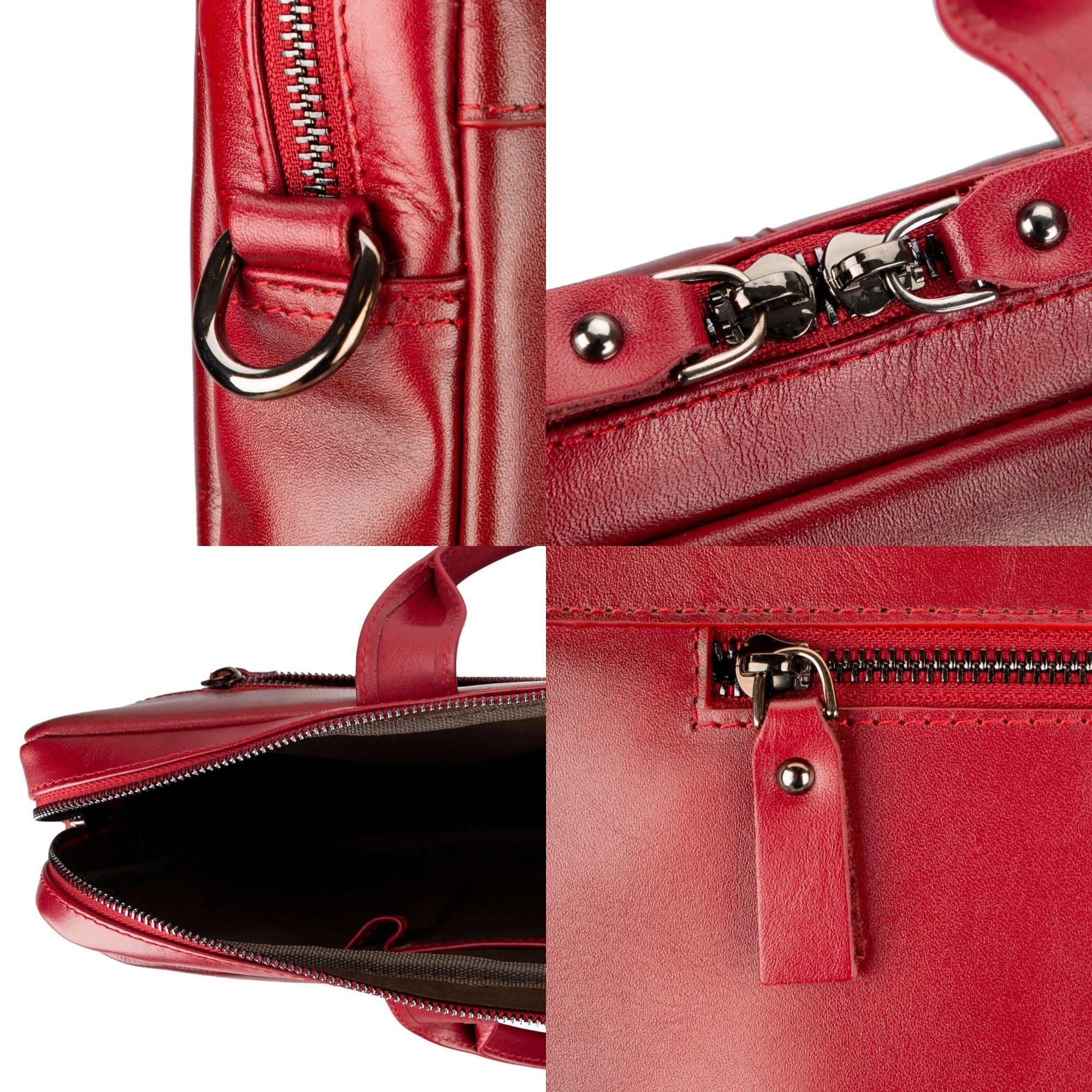 n macbook leather sleeve and bag - 14 ınches - red - toronata