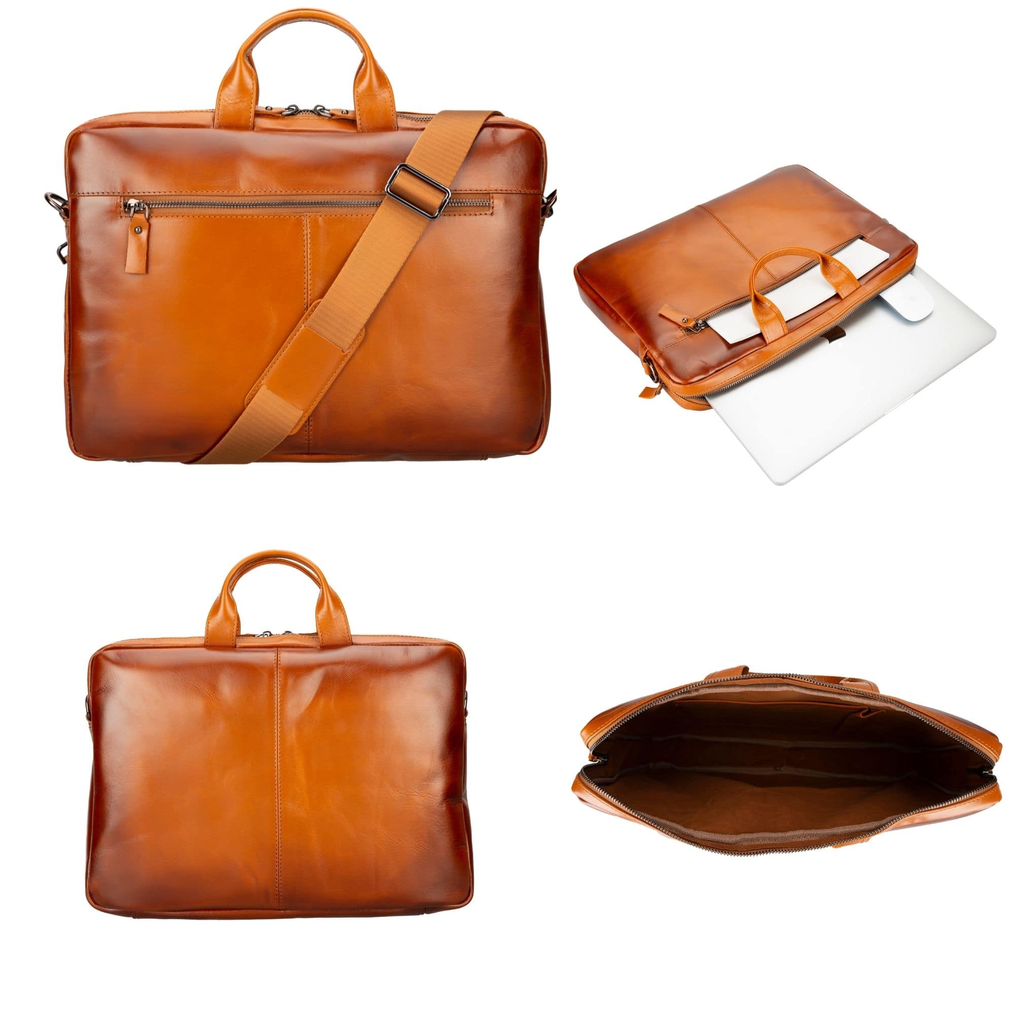 afton macbook leather sleeve and bag - 14 ınches - tan - toronata#color_tan