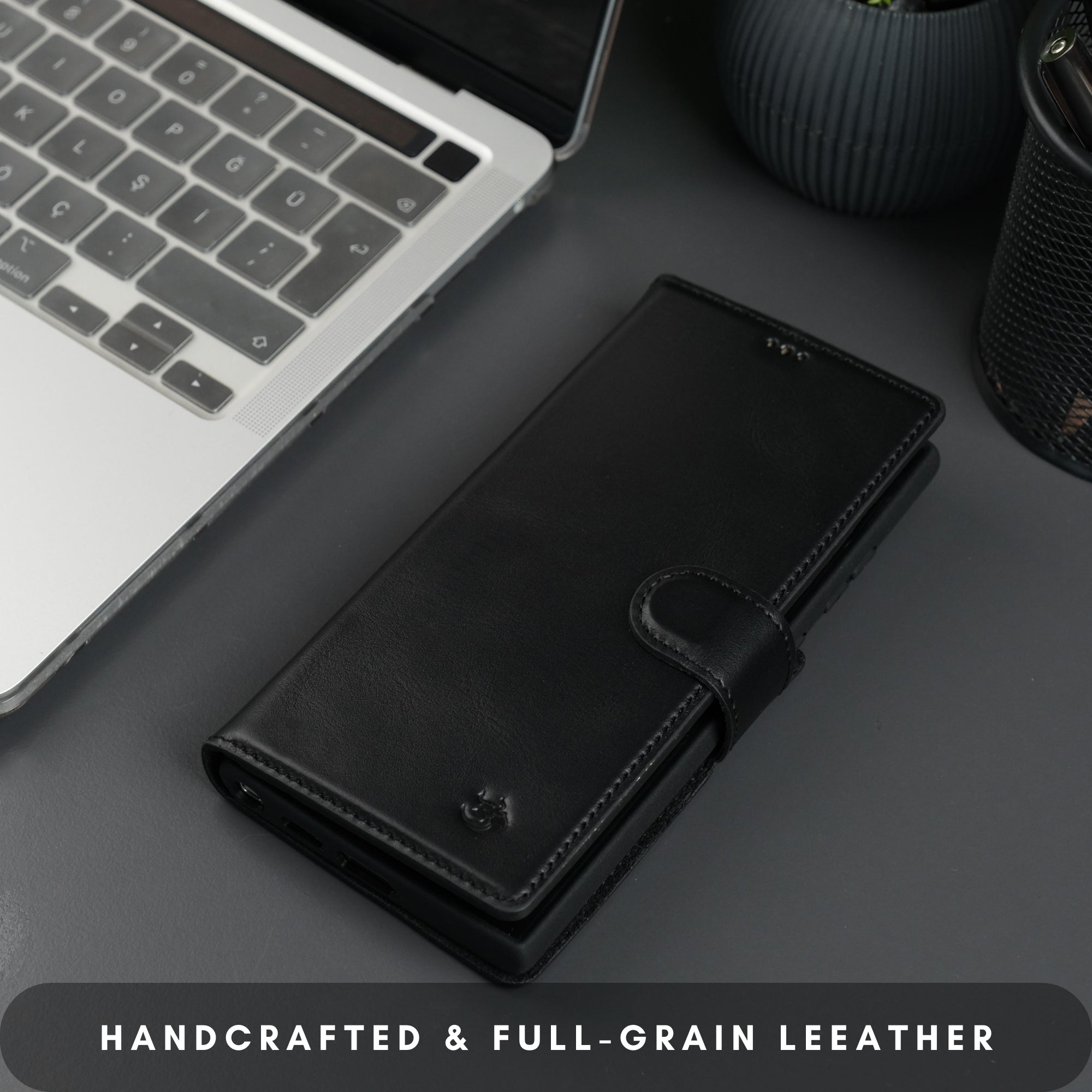 Black Buffalo Leather Wallet - Military Grade Wallet - Made in USA