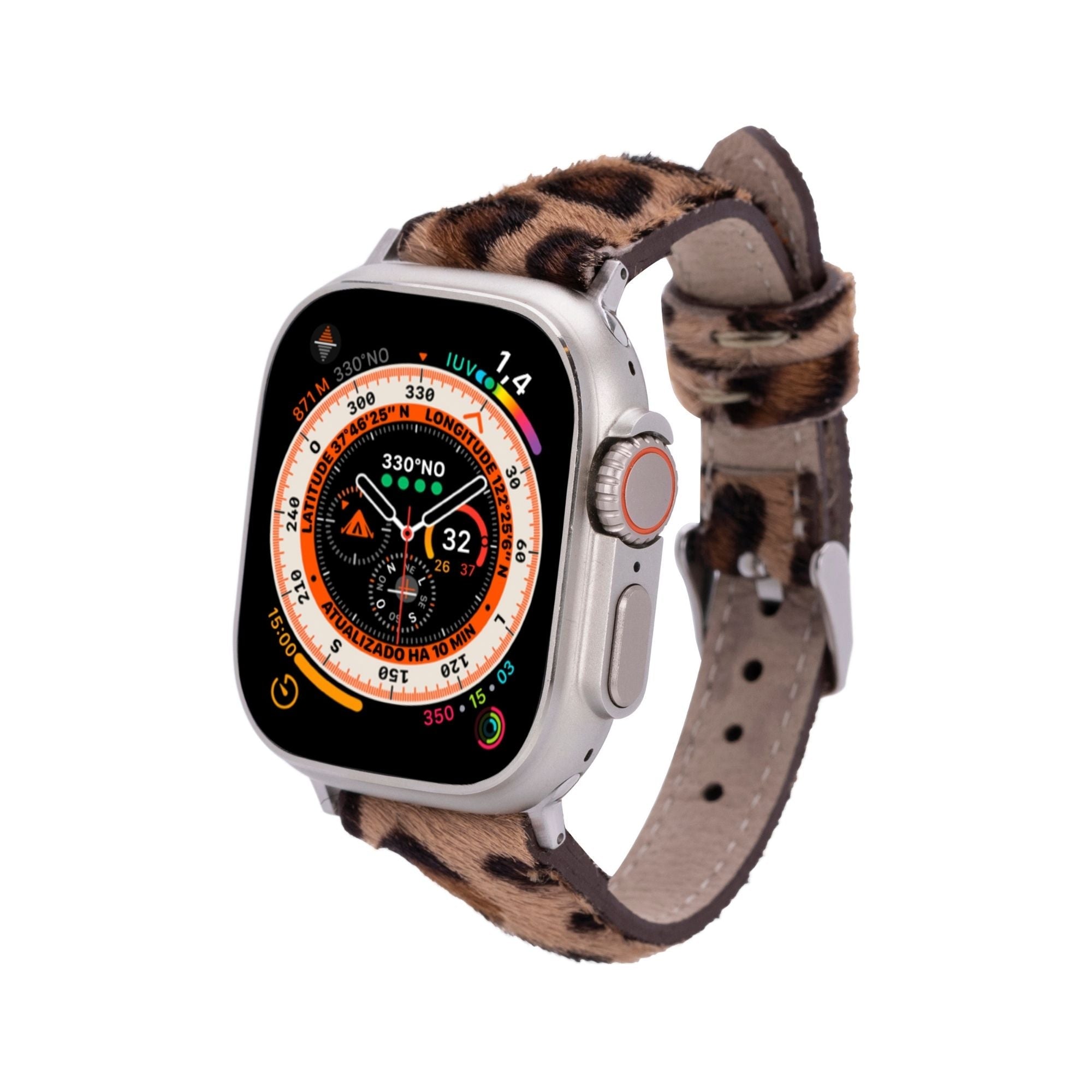 Leopard Leather Apple Watch Band 