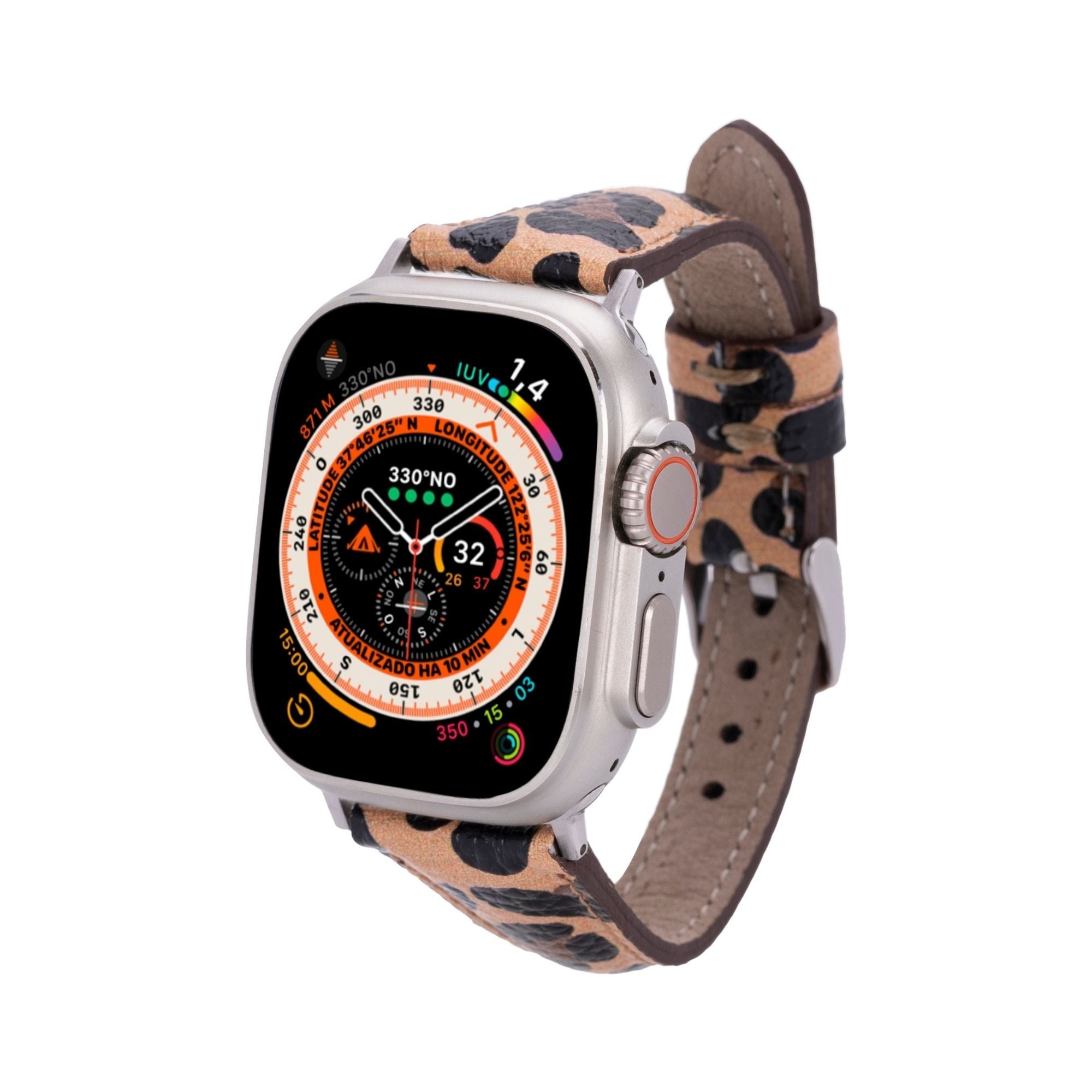 Leopard Pattern Slim Leather Furry Handmade Genuine hot Apple Watch Band 38mm 40mm 41mm 42mm 44mm 45mm, iWatch 7 6 5 4 3 2 1 SE, Watchband Gift