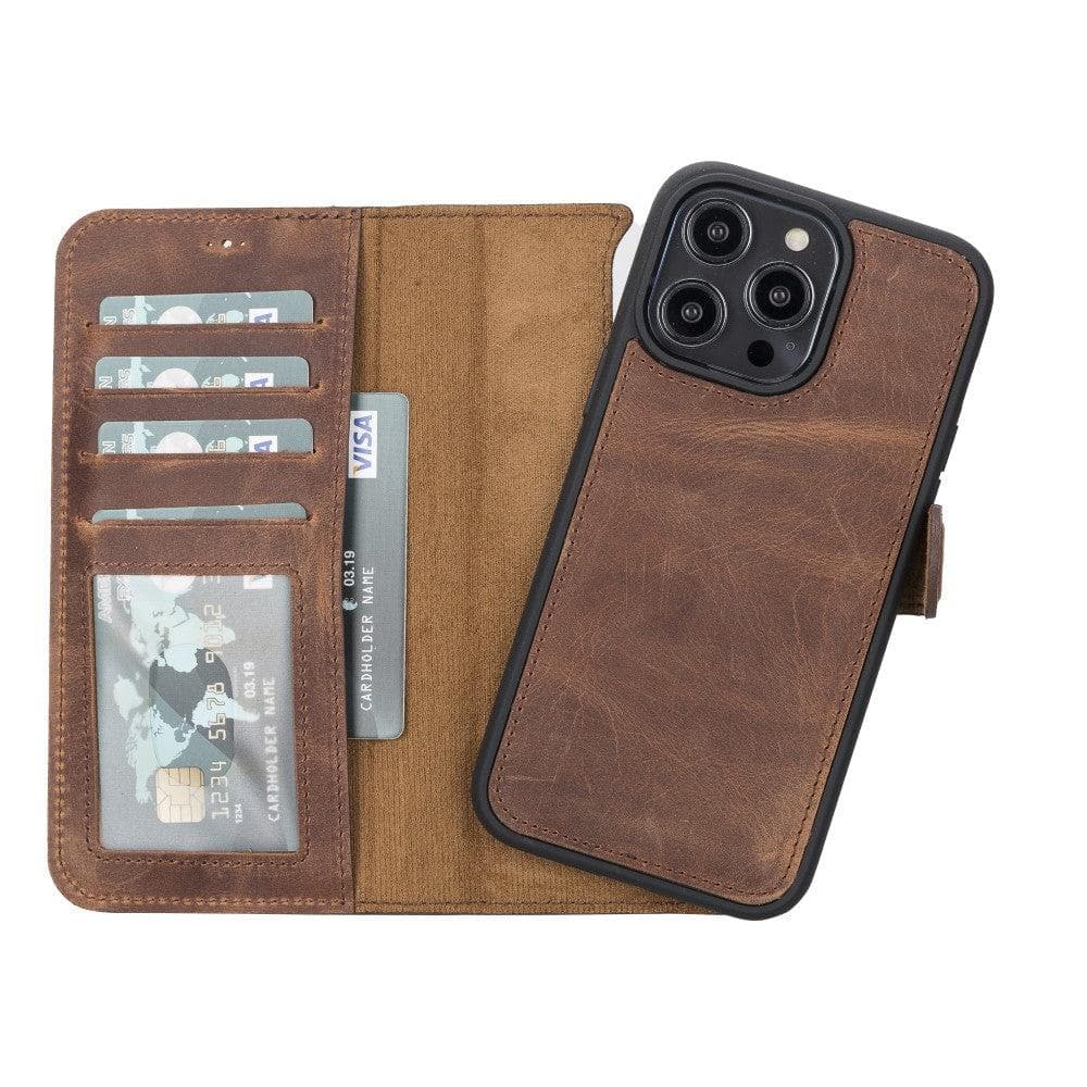 casper iphone 11 series detachable leather wallet casetoronata - #color_dark-brown #color_dark brown