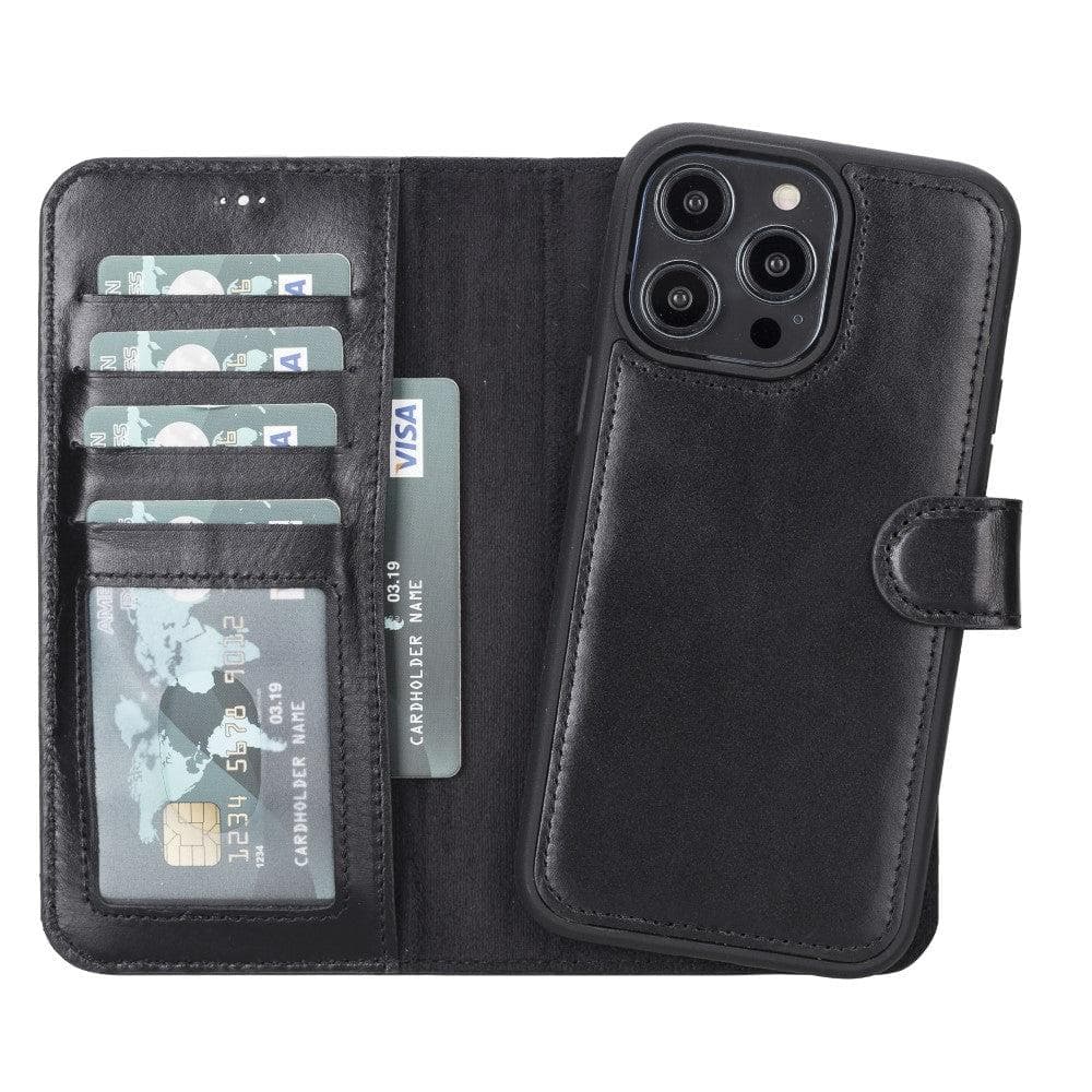 Insignia - Leather Wallet Case for iPhone 14 and iPhone 13 - Black