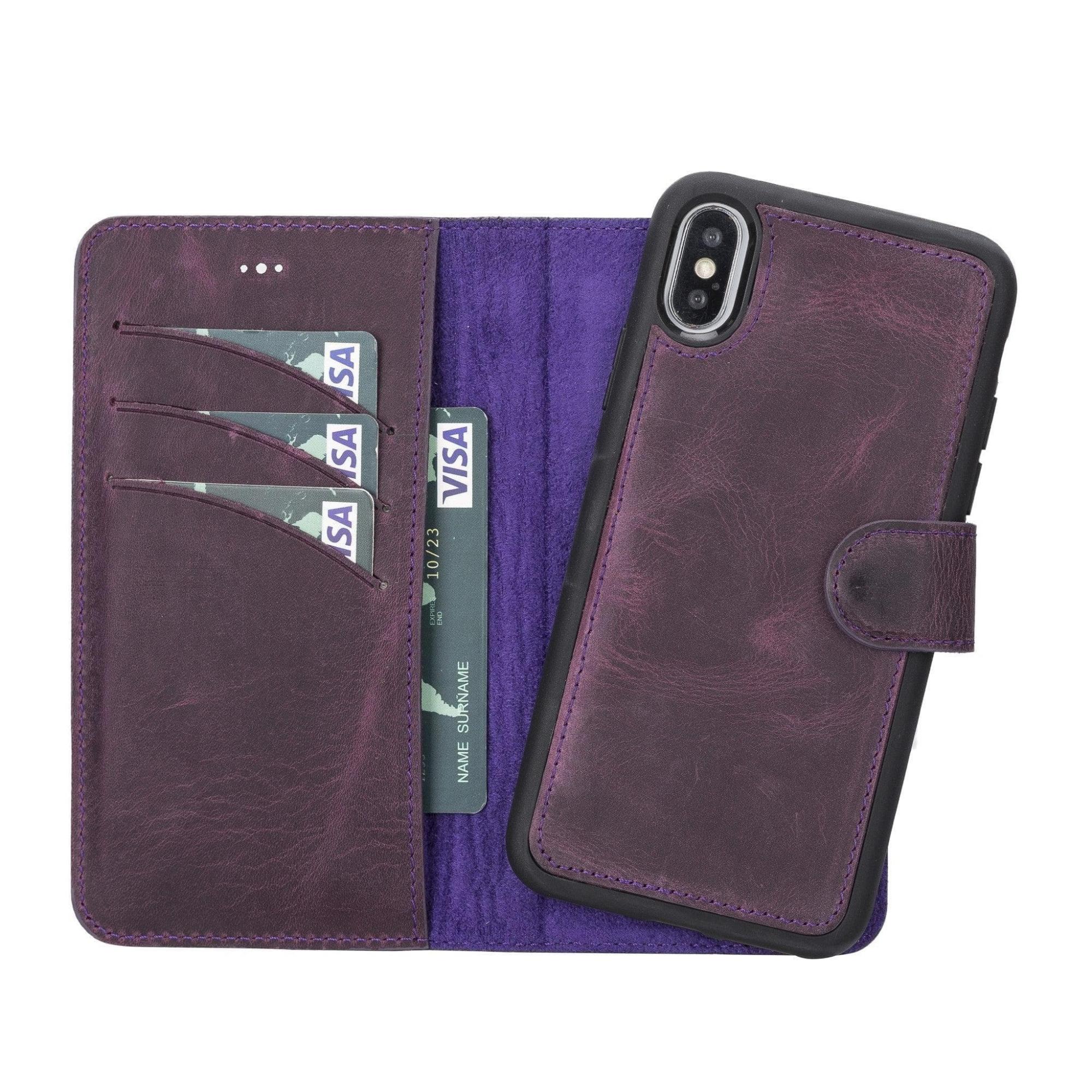 Casper iPhone XR Leather Wallet Case-iPhone XR-Purple--TORONATA