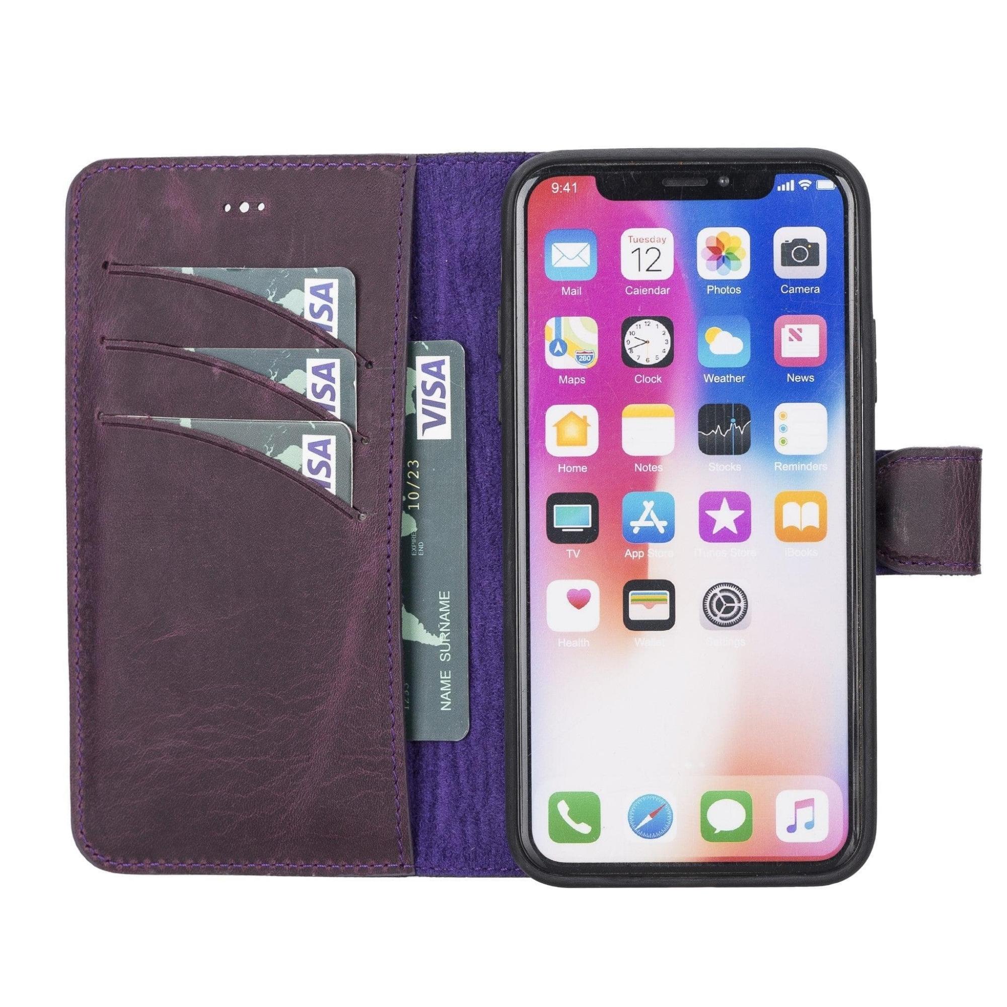 Casper iPhone XR Leather Wallet Case-iPhone XR-Purple--TORONATA