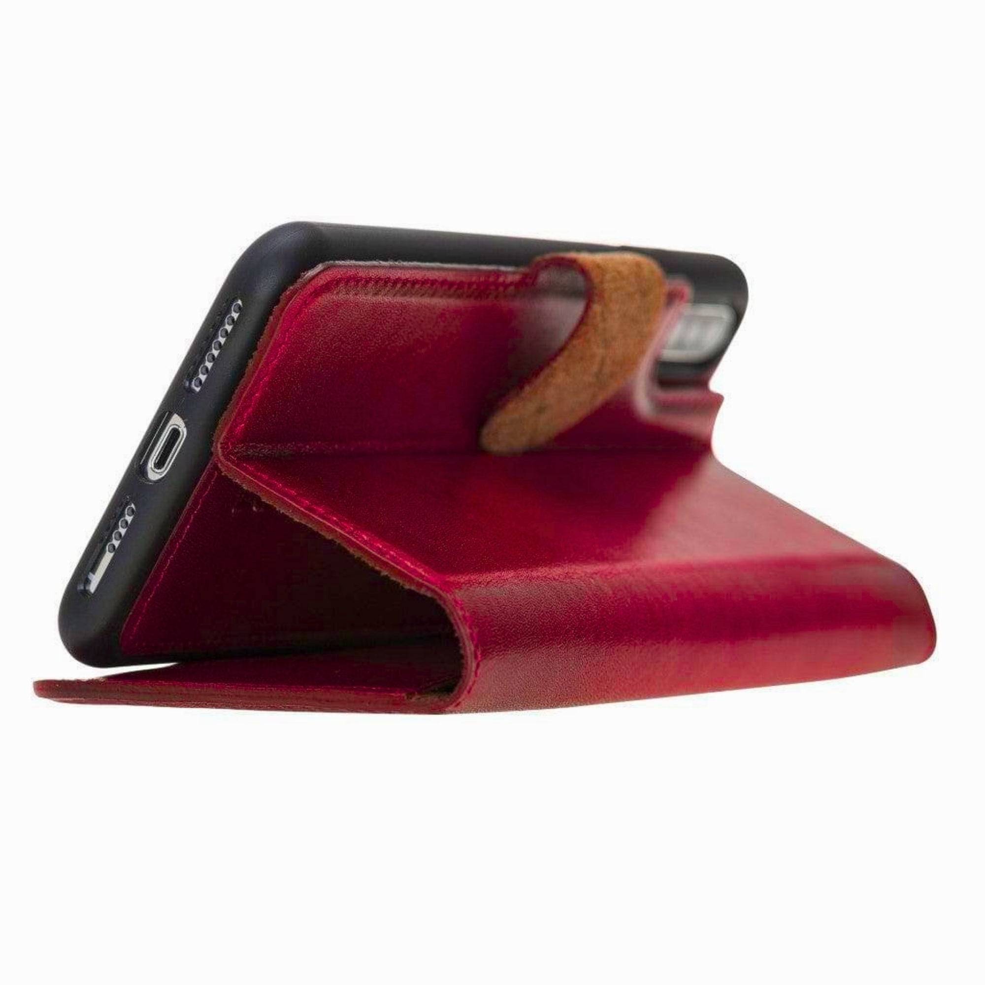 Casper iPhone XR Leather Wallet Case-iPhone XR-Red--TORONATA