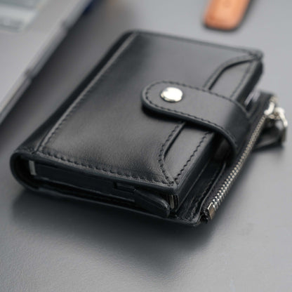 Glenrock Black Leather Pop-up Cardholder Wallet - TORONATA - color_