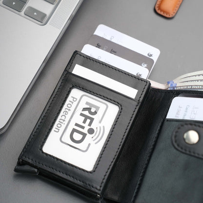 Glenrock Black Leather Pop-up Cardholder Wallet - TORONATA - color_