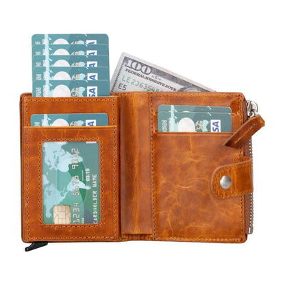 glenrock genuine cowhide leather pop up card holder wallet - toronata - 