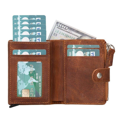 glenrock genuine cowhide leather pop up card holder wallet - toronata - 