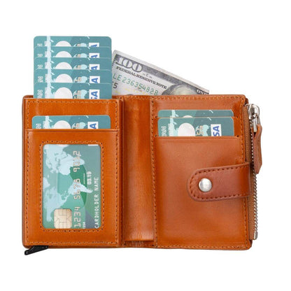 glenrock genuine cowhide leather pop up card holder wallet - toronata - 