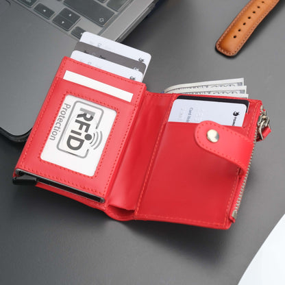 Glenrock Red Leather Pop-up Cardholder Wallet - TORONATA - color_