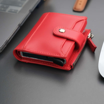 Glenrock Red Leather Pop-up Cardholder Wallet - TORONATA - color_