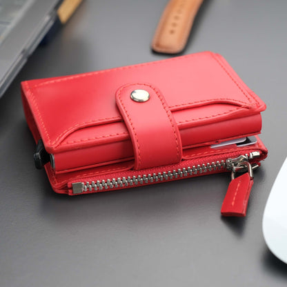 Glenrock Red Leather Pop-up Cardholder Wallet - TORONATA - color_