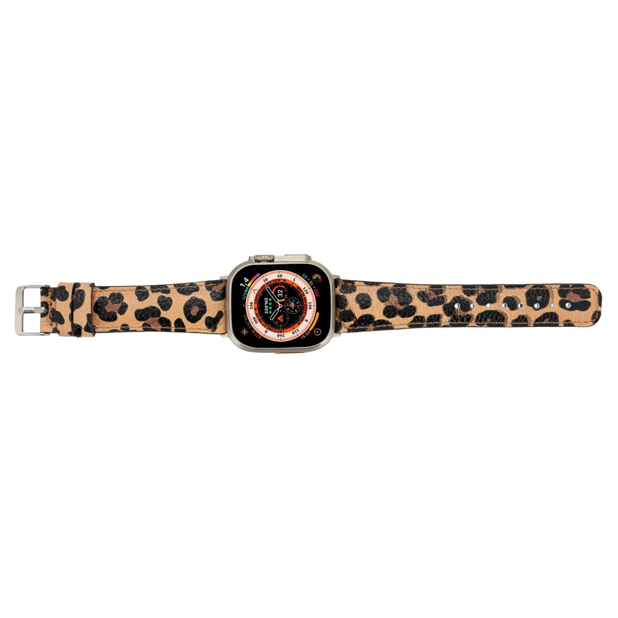 Leather leopard apple hot sale watch band