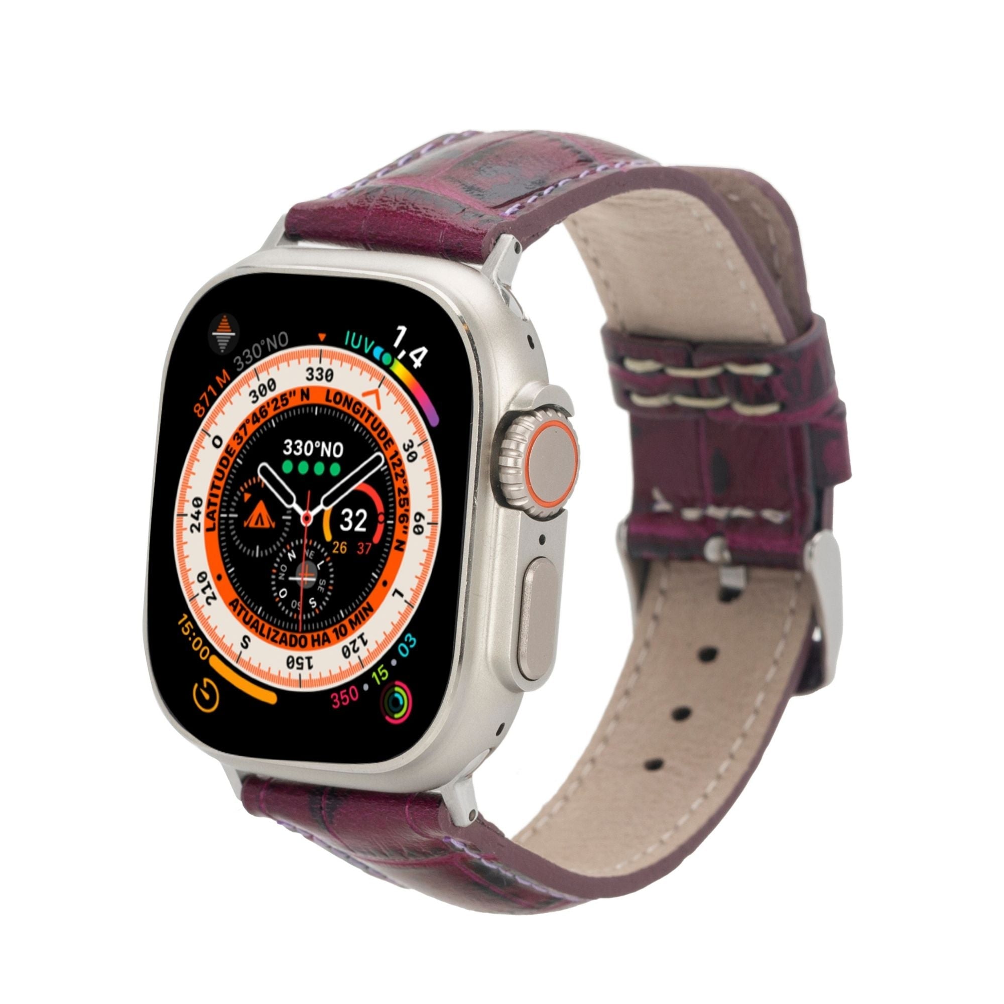 Leather Apple Watch Band & Fitbit Versa 4 3 2 Versa Lite Charge 4 5 Sense 1  2 Women Thin Apple Watch Series 9 8 7 6 5 4 3 2 1 Ultra 1 2 Gift -   Israel