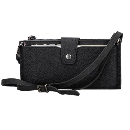 kaycee leather women's cell phone wallet with strap - toronata - 