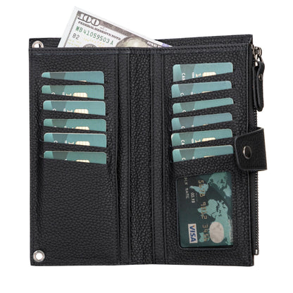 kaycee leather women's cell phone wallet with strap - toronata - 