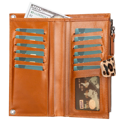 kaycee leather women's cell phone wallet with strap - toronata - 