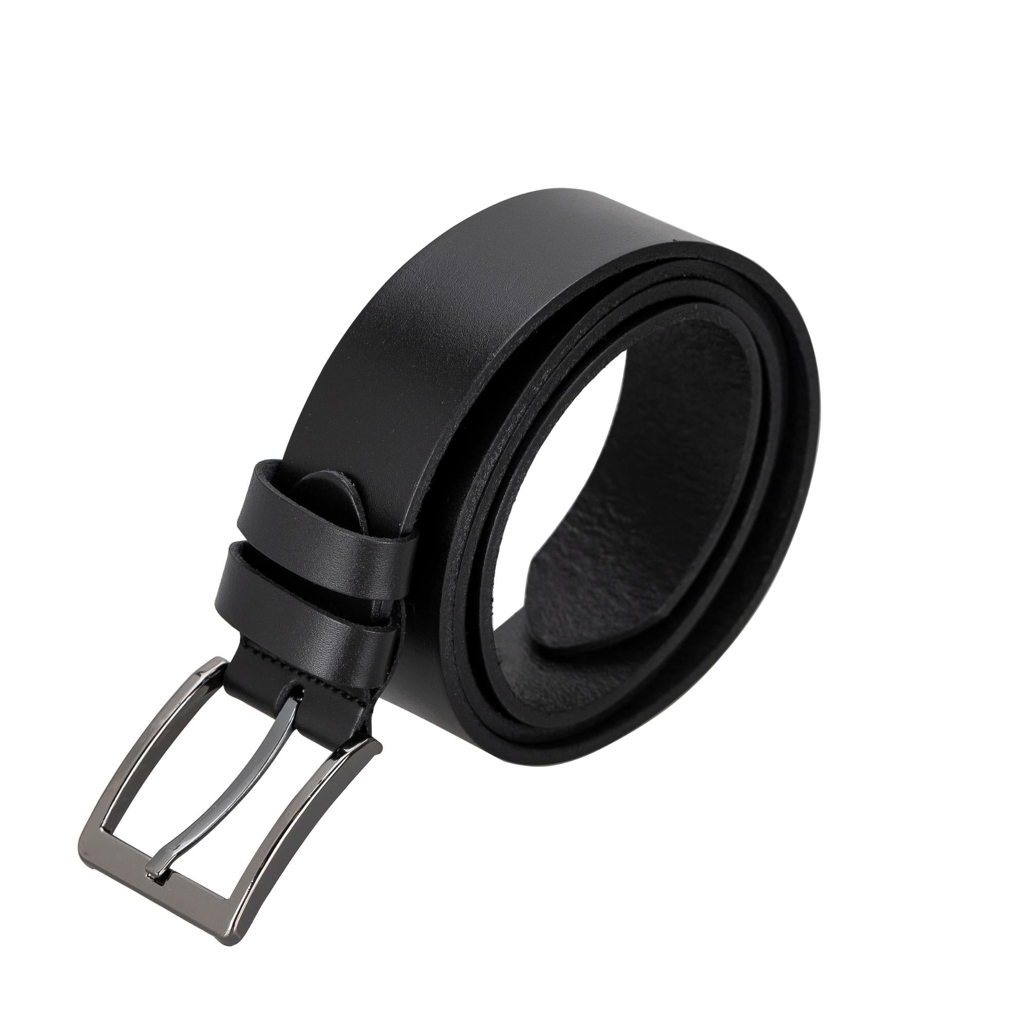 Full grain shop black leather belt