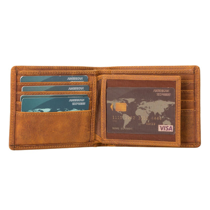 lusk slim bifold design handcrafted men's genuine leather wallet - toronata - 