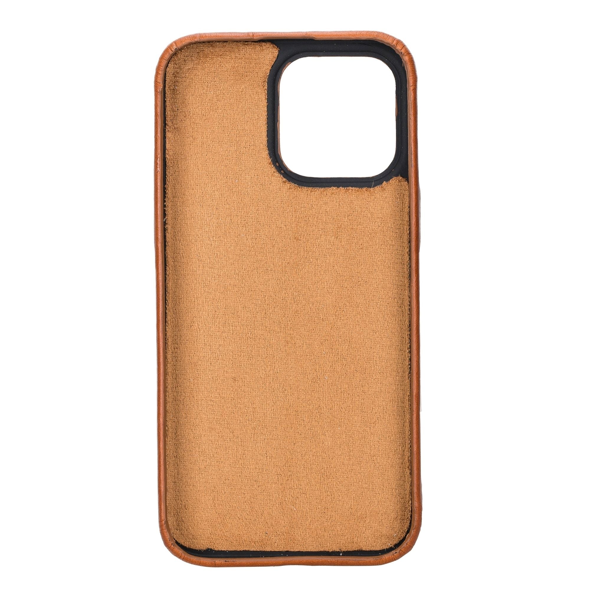iPhone 13 Pro Max Leather Case | Genuine Leather | BandWerk Germany Munich | Ostrich | Brown Black
