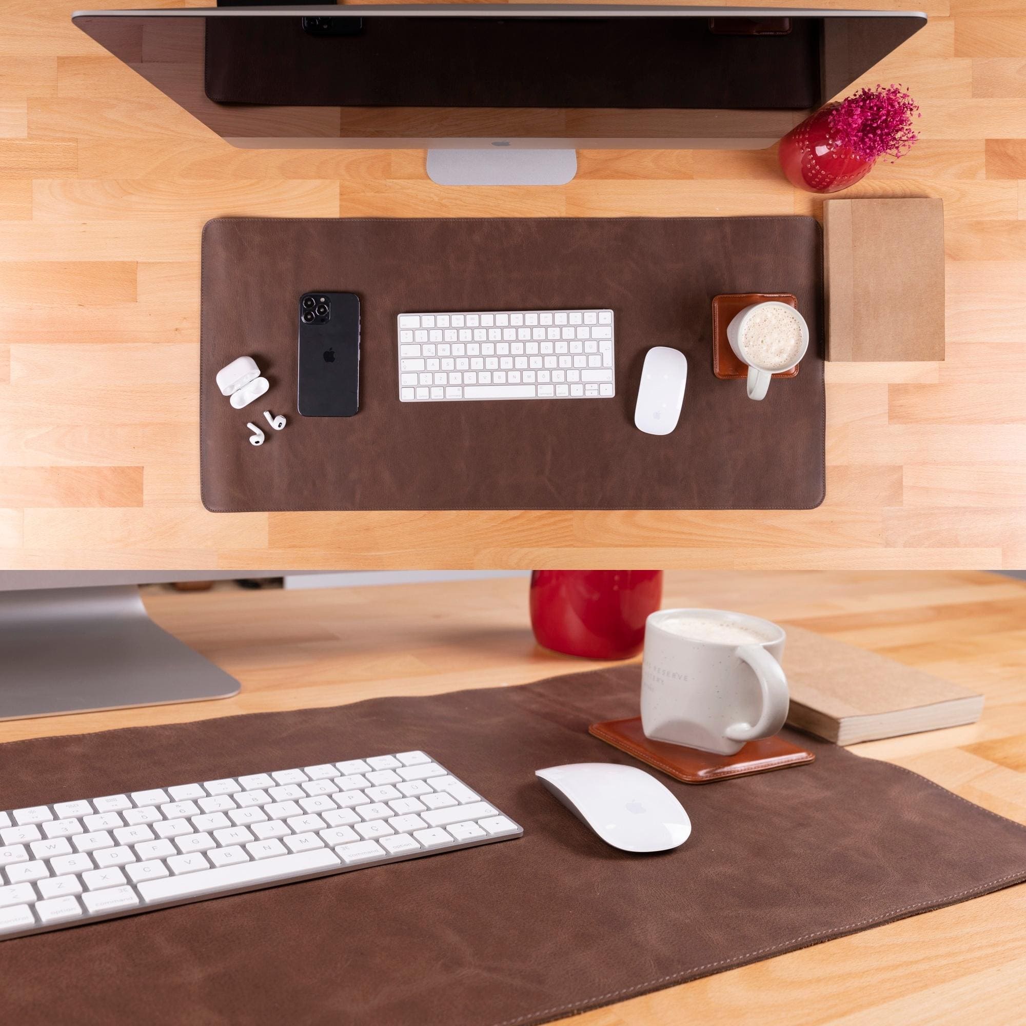 Desktop pad online leather