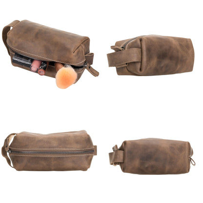 thayne cow leather makeup bag for women - toronata - 