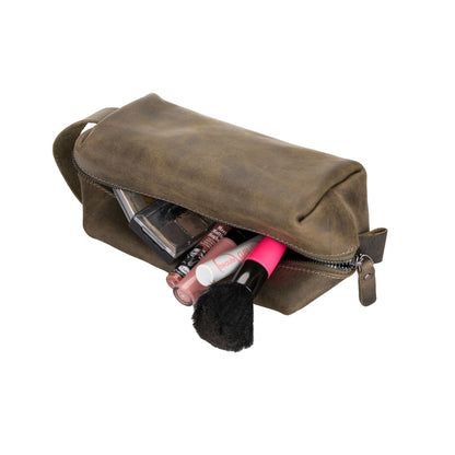 thayne cow leather makeup bag for women - toronata - 