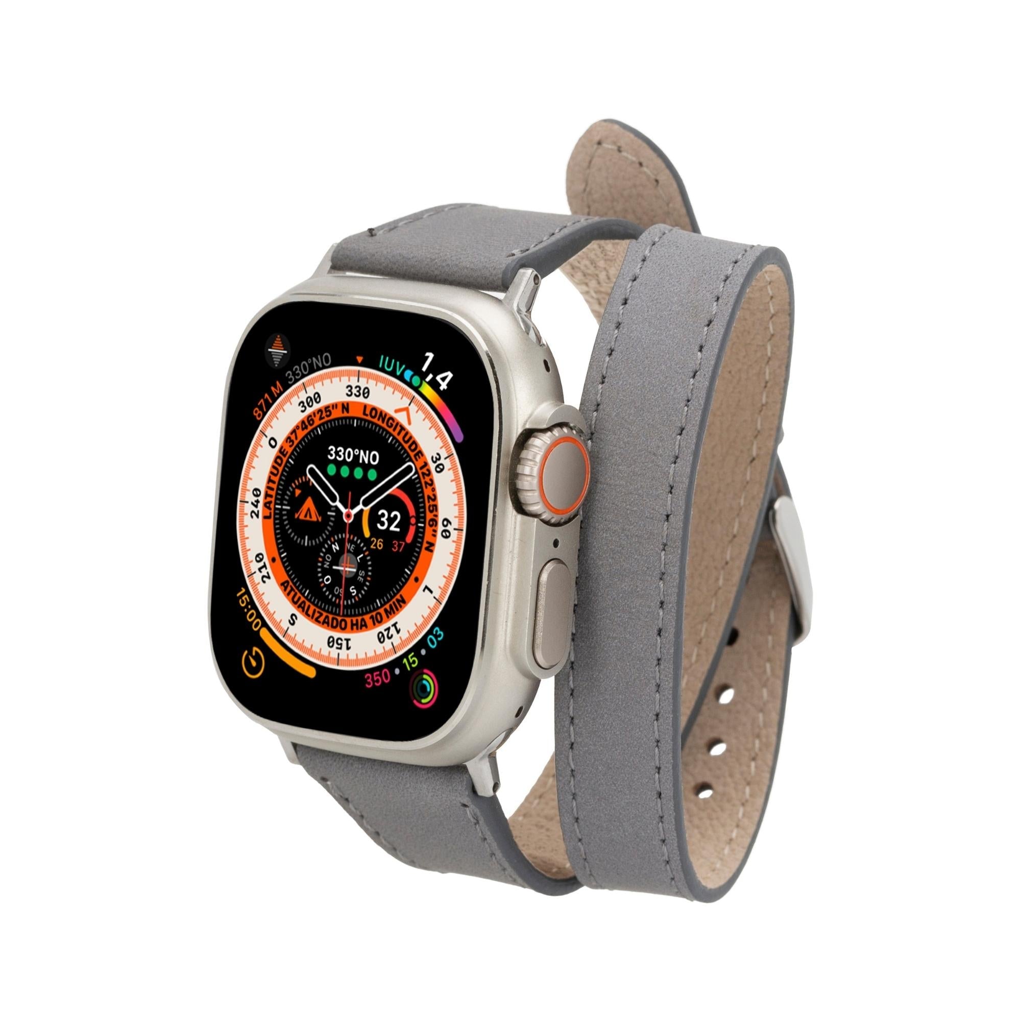 Vail Double Tour Leather Bands for Apple Watch 9 Ultra 2 and SE